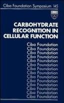 Couverture : Carbohydrate recognition in cellular function.