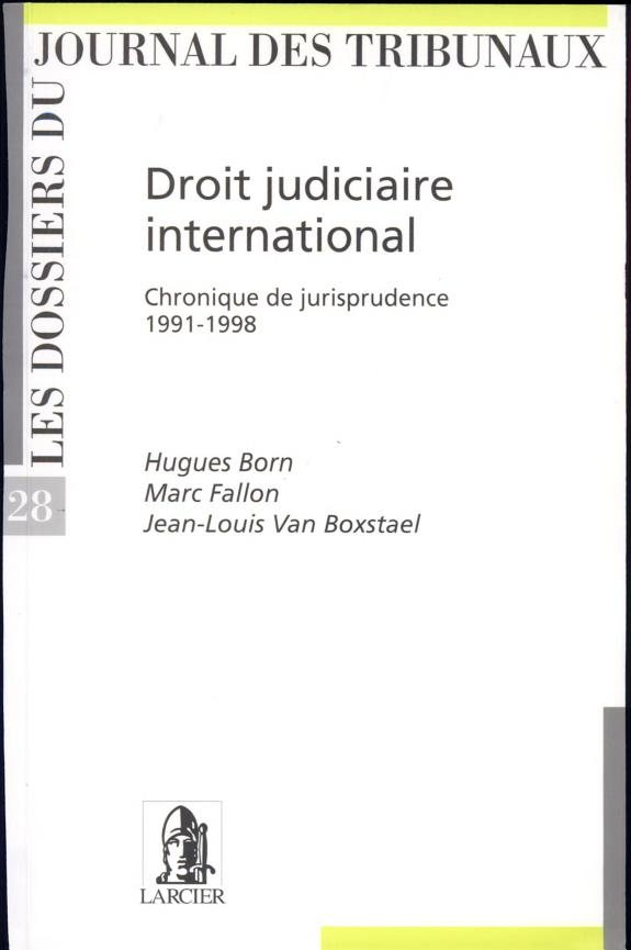 Couverture : Droit judiciaire international