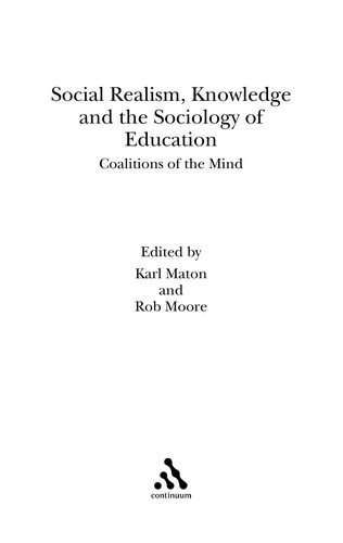 Couverture : Social realism, knowledge and the sociology of education