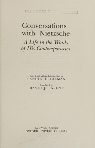 Couverture : Conversations with Nietzsche