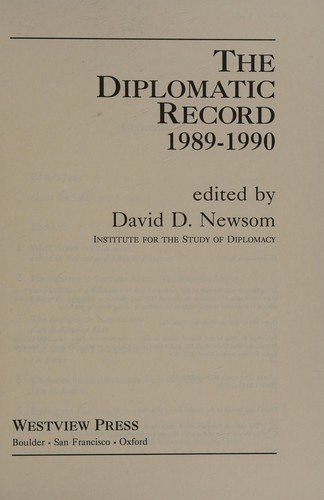 Couverture : Diplomatic Record