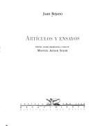Couverture : Artículos y ensayos