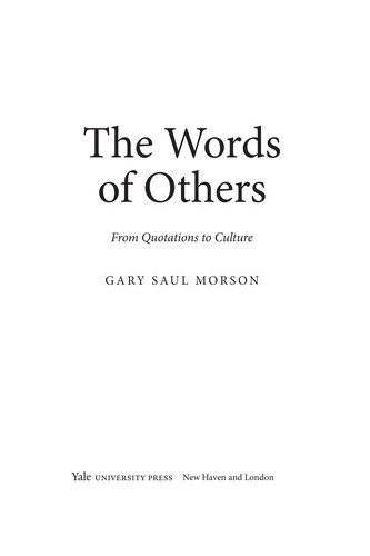 Couverture : The words of others