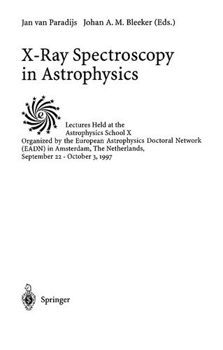 Couverture : X-ray spectroscopy in astrophysics