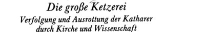 Couverture : Die grosse Ketzerei