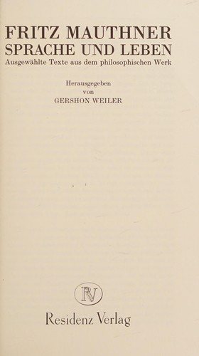 Couverture : Sprache und Leben
