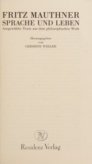 Couverture : Sprache und Leben