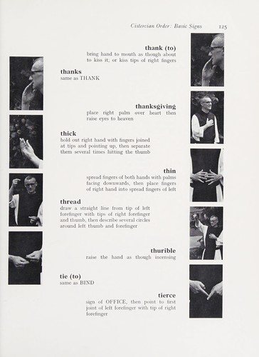 Couverture : The Cistercian sign language