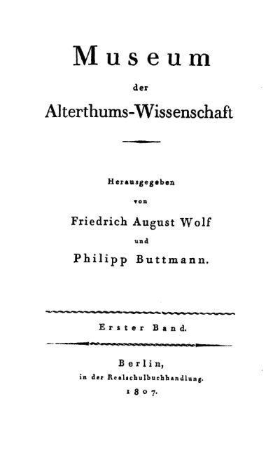 Couverture : Darstellung der Altertumswissenschaft nach Begriff, Umfang, Zweck und Wert