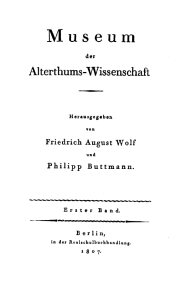 Couverture : Darstellung der Altertumswissenschaft nach Begriff, Umfang, Zweck und Wert