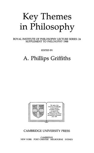 Couverture : Key themes in philosophy
