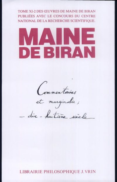 Couverture : Maine de Biran