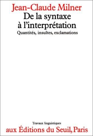 Couverture : De la syntaxe à l'interprétation
