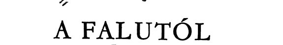 Couverture : A falutól a városig