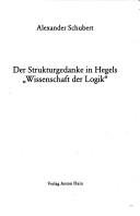 Couverture : Der Strukturgedanke in Hegels "Wissenschaft der Logik"