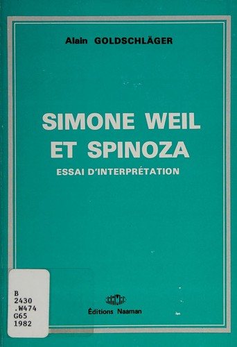 Couverture : Simone Weil et Spinoza