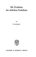 Couverture : Die Evolution des sittlichen Verhaltens