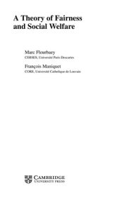 Couverture : A theory of fairness and social welfare