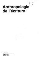 Couverture : Anthropologie de l'écriture