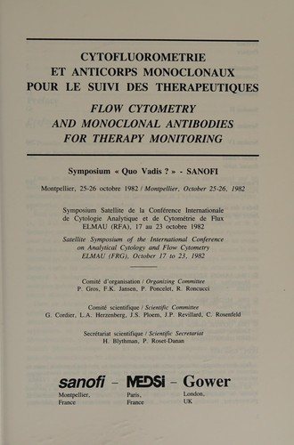 Couverture : Cytofluorométrie et anticorps monoclonaux pour le suivi des thérapeutiques