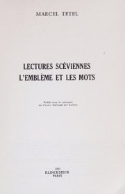 Couverture : Lectures scéviennes