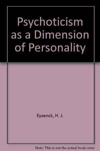Couverture : Psychoticism as a dimension of personality