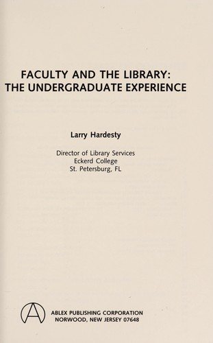 Couverture : Faculty and the library