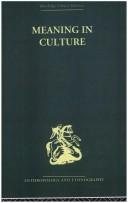 Couverture : Meaning in Culture