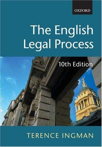 Couverture : The English legal process