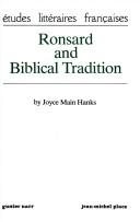 Couverture : Ronsard and biblical tradition