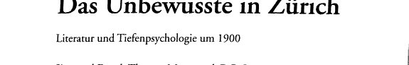 Couverture : Das Unbewusste in Zürich