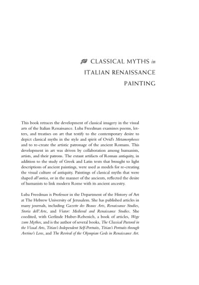 Couverture : Classical myths in Italian Renaissance painting