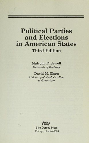 Couverture : Political parties and elections in American states