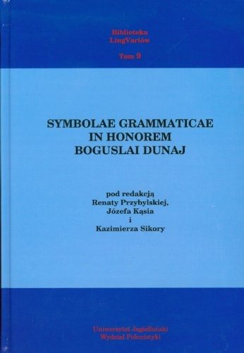 Couverture : Symbolae grammaticae in honorem Boguslai Dunaj