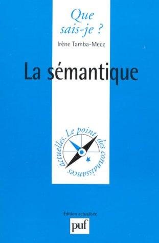 Couverture : La sémantique