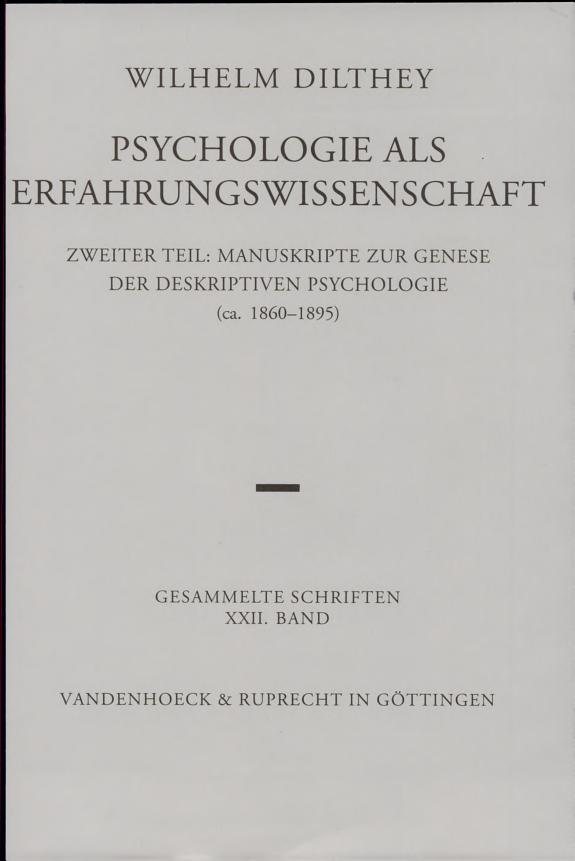 Couverture : Psychologie als Erfahrungswissenschaft