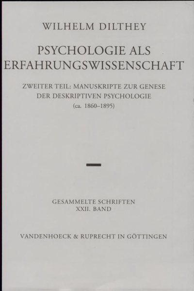Couverture : Psychologie als Erfahrungswissenschaft