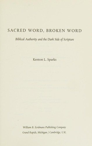 Couverture : Sacred word, broken word
