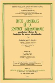 Couverture : Effets juridiques de la sentence internationale