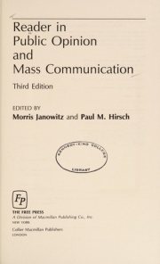 Couverture : Reader in public opinion and mass communication