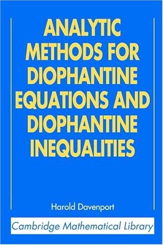 Couverture : Analytic Methods for Diophantine Equations and Diophantine Inequalities (Cambridge Mathematical Library)