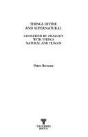 Couverture : Things Divine and Supernatural Conceived by Analogy with Things Natural and Human (Eighteenth-century English Philosophy)