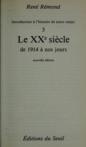 Couverture : Introduction à l'histoire de notre temps