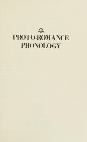 Couverture : Proto-Romance phonology