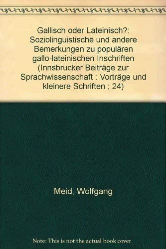 Couverture : Gallisch oder Lateinisch?