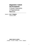 Couverture : Organization analysis and development