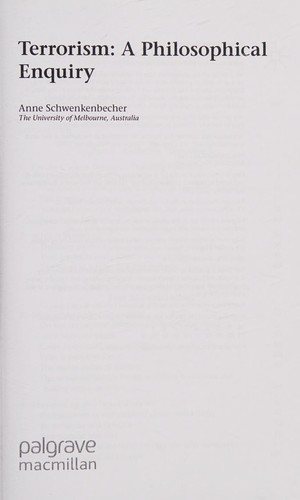 Couverture : Terrorism: A Philosophical Enquiry