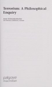 Couverture : Terrorism: A Philosophical Enquiry