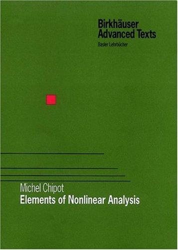 Couverture : Elements of Nonlinear Analysis (Birkhäuser Advanced Texts / Basler Lehrbücher)