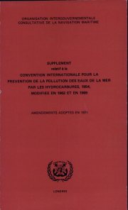 Couverture : Convention internationale pour la prévention de la pollution des eaux de la mer par les hydrocarbures